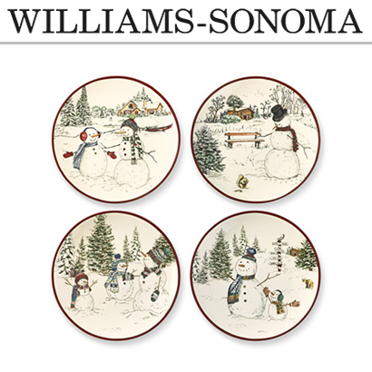 [해외][윌리엄 소노마]SnowmanSalad Plates, Set of 4